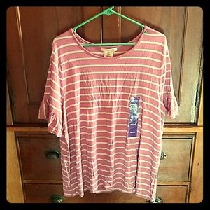 Pink-and-white striped shirt